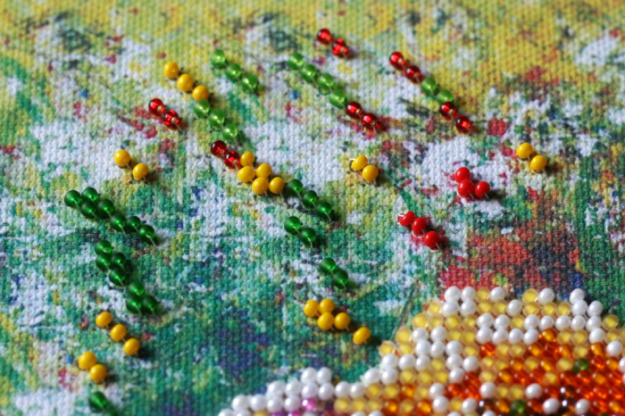 Set broderie cu margele cusute, Papadii, 20x20 cm [5]