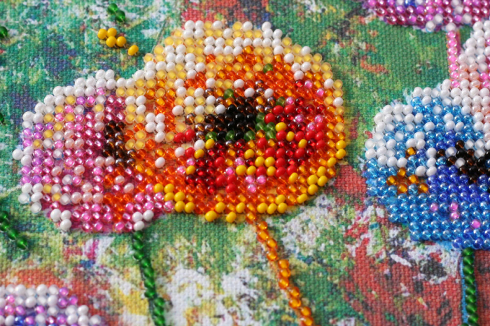 Set broderie cu margele cusute, Papadii, 20x20 cm [2]