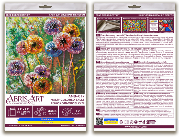 Set broderie cu margele cusute, Papadii, 20x20 cm [6]