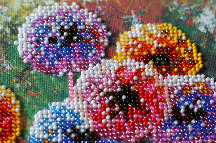 Set broderie cu margele cusute, Papadii, 20x20 cm [4]