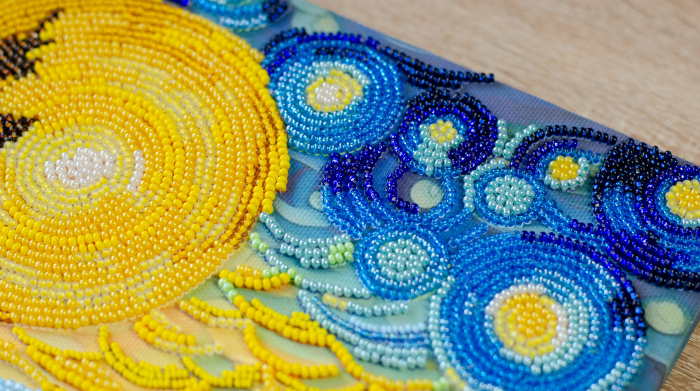 Set broderie cu margele cusute, Dupa cascada, 19,5x35 cm [3]