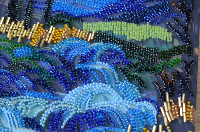 Set broderie cu margele cusute, Dupa cascada, 19,5x35 cm [5]