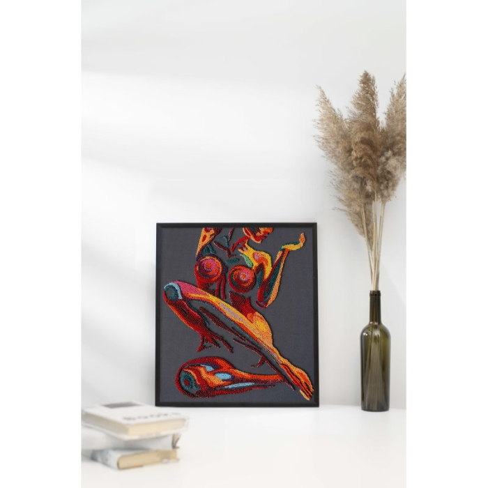 Set broderie cu margele cusute, Esenta feminitatii, 25 x 29 cm [6]