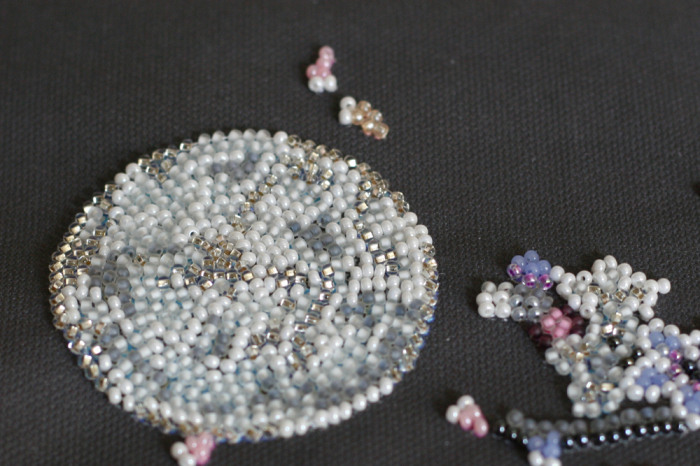 Set broderie cu margele cusute, Sakura noaptea [5]
