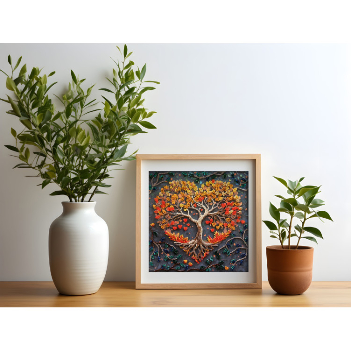 Set broderie cu margele cusute, Sentimente calde, 20x20 cm [5]