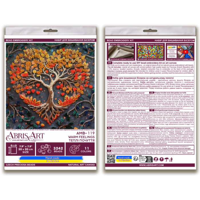 Set broderie cu margele cusute, Sentimente calde, 20x20 cm [6]