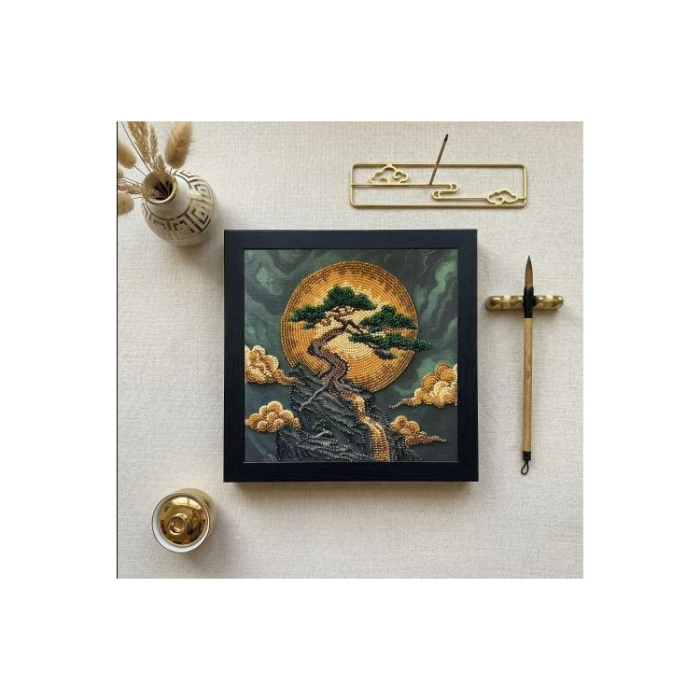 Set broderie cu margele cusute, Copacul intelepciunii, 20x20 cm [2]