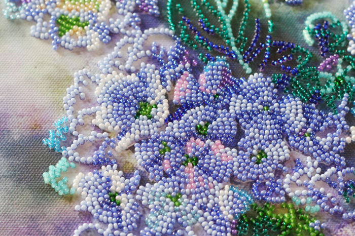 Set broderie cu margele cusute, Hortensie, 37x27 cm [5]