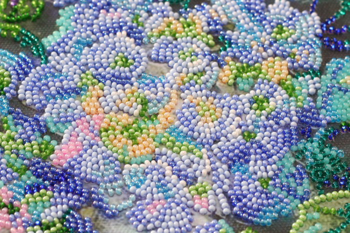 Set broderie cu margele cusute, Hortensie, 37x27 cm [4]