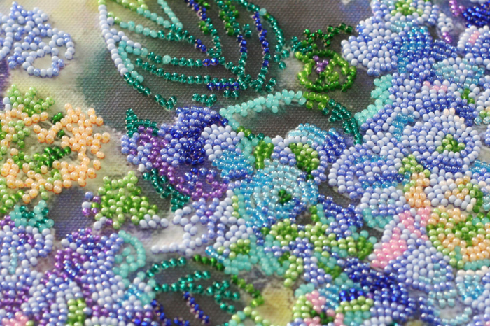 Set broderie cu margele cusute, Hortensie, 37x27 cm [3]