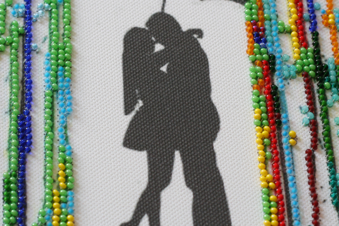 Set broderie cu margele cusute, Ploaia indragostitilor, 23x33cm [3]