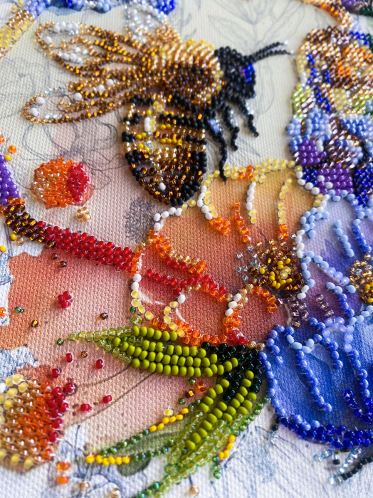 Set broderie cu margele cusute, Mierea florilor, 20x26 cm [4]