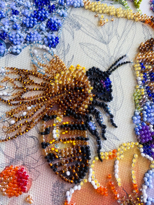 Set broderie cu margele cusute, Mierea florilor, 20x26 cm [5]