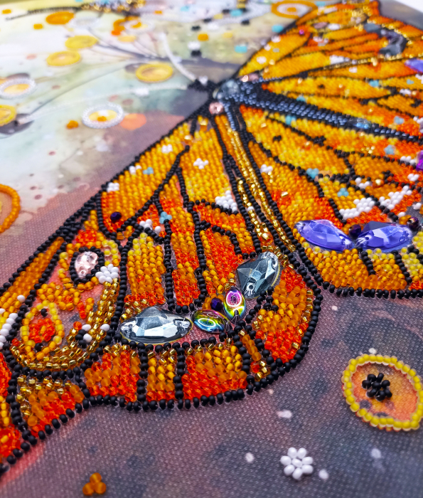 Set broderie cu margele cusute, Zbor de chihlimbar, 31x40 cm [2]