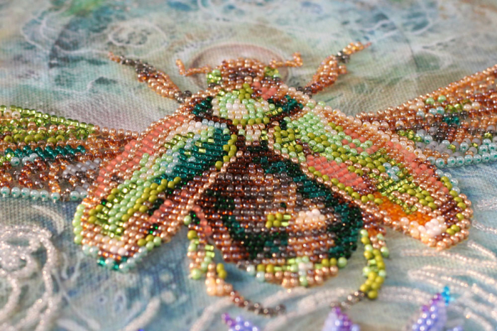 Set broderie cu margele cusute, Carabusul de aur, 30x37 cm [5]