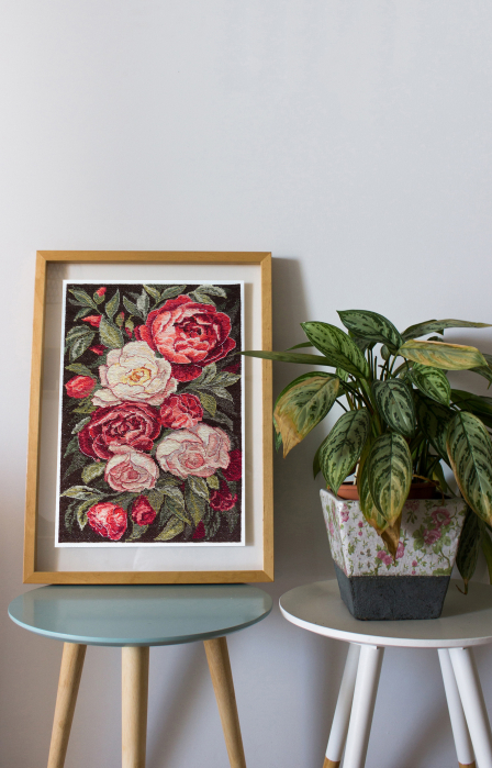 Set broderie in cruciulita, Petale de catifea, 18x28 cm [3]