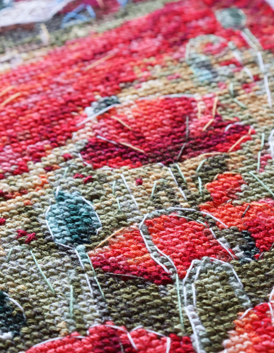Set broderie in cruciulita, Maci la apus, 19x30 cm [5]