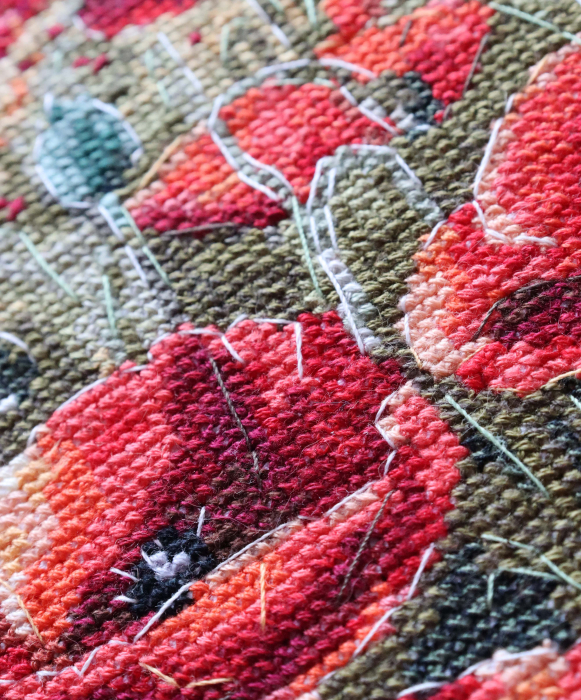 Set broderie in cruciulita, Maci la apus, 19x30 cm [4]