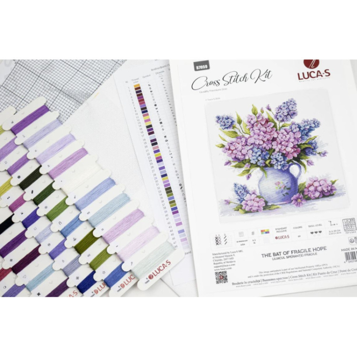 Set broderie in cruciulita, cu diagrama, Liliacul sperantei fragile, 31 x 29 cm [4]