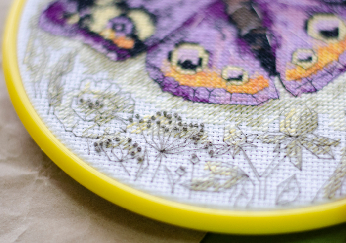 Set broderie in cruciulita, cu gherghef, Sarutul soarelui, 17x17 cm [2]