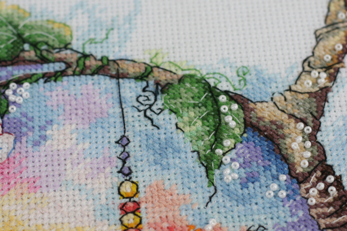 Set broderie in cruciulita, Paradis insorit, 25x25 cm [2]