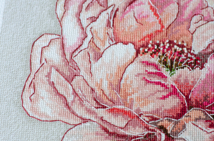 Set broderie in cruciulita, Bujor, 23x31 cm [6]