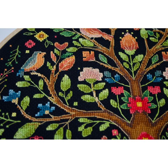 Set broderie in cruciulita, fara gherghef, Copacul povestilor din padure, 30x30 cm [2]