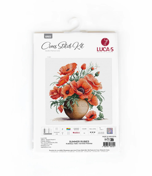 Set de brodat in cruciulita, Rubinele verii, 30x30 cm [7]
