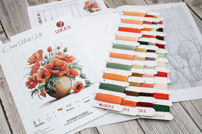 Set de brodat in cruciulita, Rubinele verii, 30x30 cm [4]