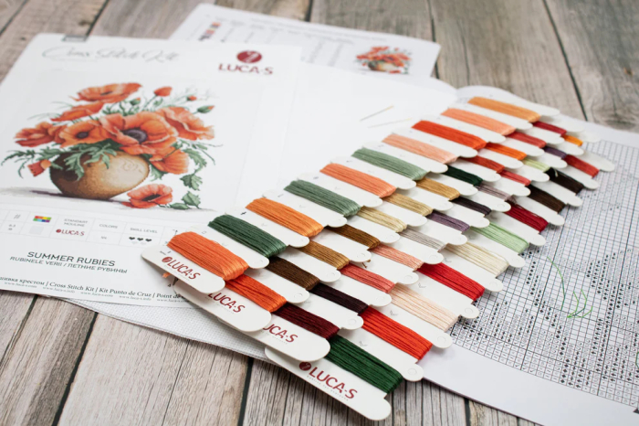 Set de brodat in cruciulita, Rubinele verii, 30x30 cm [5]