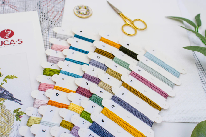 Set de brodat in cruciulita, Trandafiri si pasari, 34x27 cm [4]