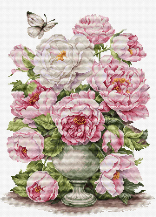 Set de brodat in cruciulita, Romantismul trandafirilor, 28x37cm [1]