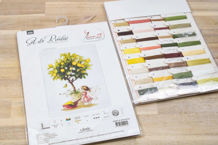 Set de brodat in cruciulita, Mandarin, 19,5x28 cm [3]