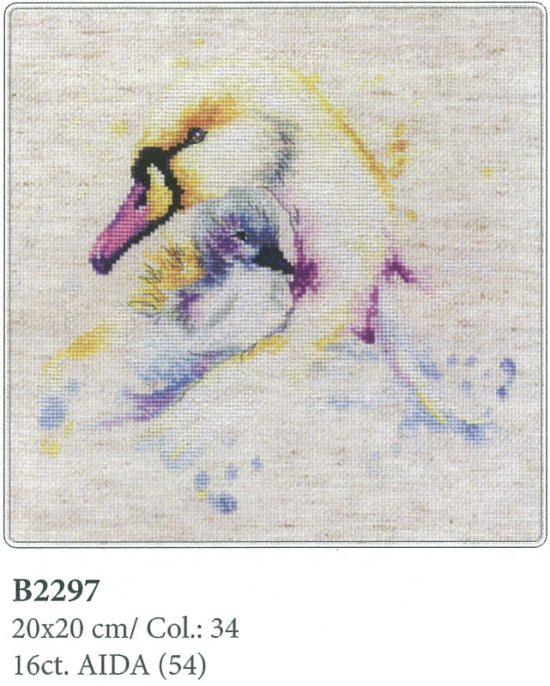 Set de brodat in cruciulita, Lebede, 20*20cm [4]