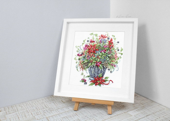 Set de brodat in cruciulita, Craciunita, 30 x 34 cm [3]