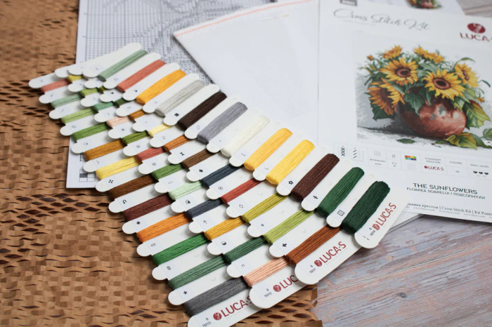 Set de brodat in cruciulita, Floarea soarelui, 28x30 cm [5]