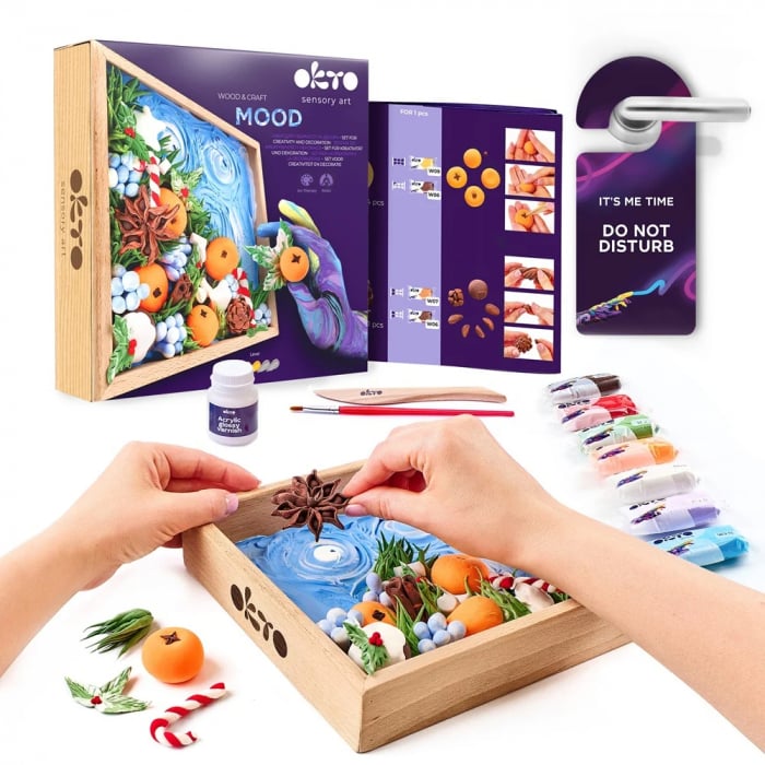 Set de creatie senzoriala 3D, cu argila, Fericire, 21x21 cm [3]