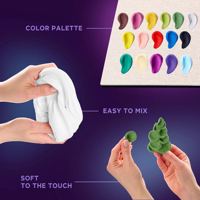 Set de creatie senzoriala 3D, cu argila, Iarna pe ulita, 16x16 cm [5]