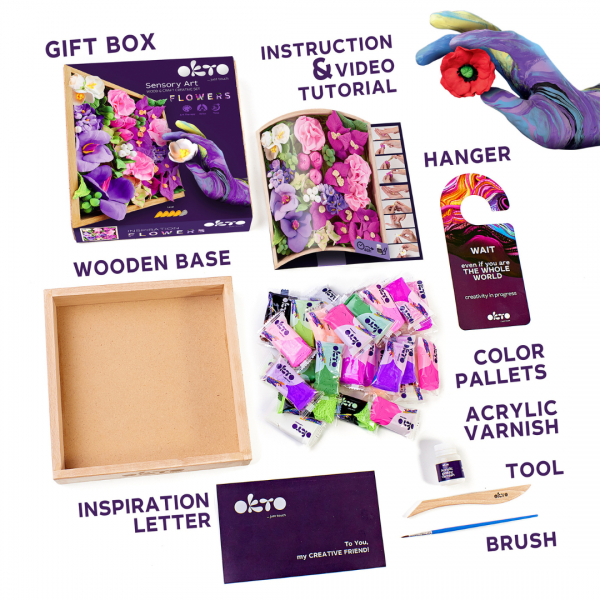 Set de creatie senzoriala 3D, cu argila, Inspiratie, 21x21 cm [4]