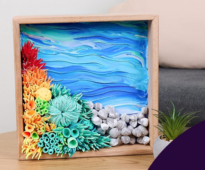 Set de creatie senzoriala 3D, cu argila, Calm, 21x21 cm [2]