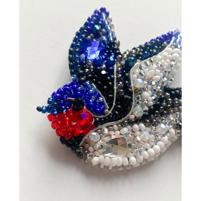 Set decoratie cu margele (brosa), Randunica, 20 culori, 6.6x5.2 cm [2]