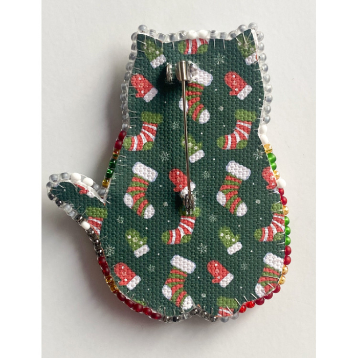 Set decoratie cu margele (brosa), Pisica cu plover, 21 culori, 5.7x6.8 cm [4]