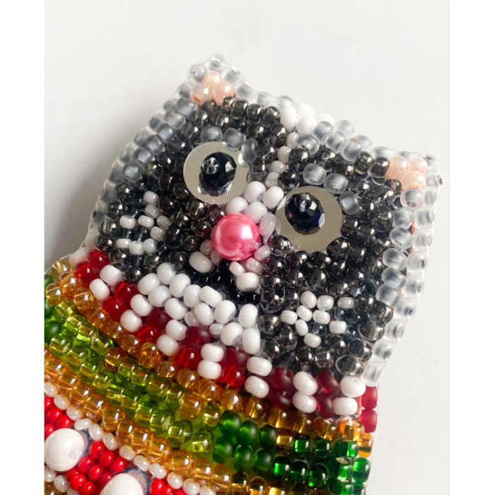 Set decoratie cu margele (brosa), Pisica cu plover, 21 culori, 5.7x6.8 cm [2]