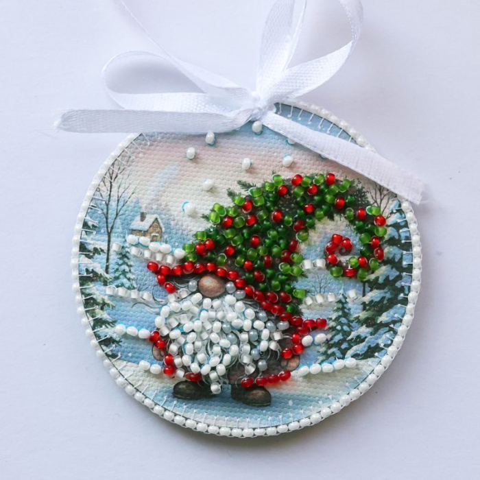 Set decoratie de Craciun cu margele, Minunea din padure, 13.2x6.6 cm [2]