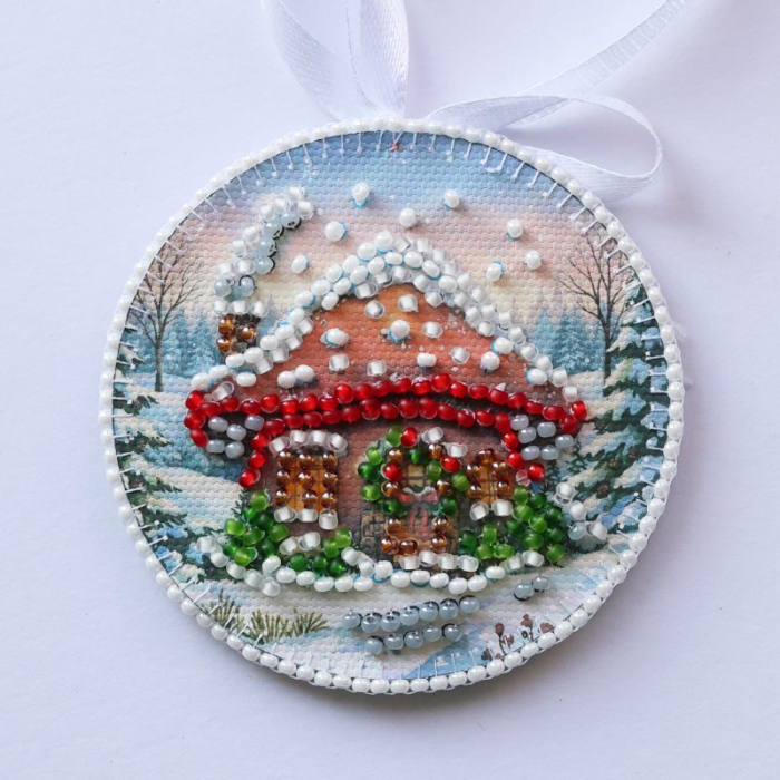 Set decoratie de Craciun cu margele, Minunea din padure, 13.2x6.6 cm [3]
