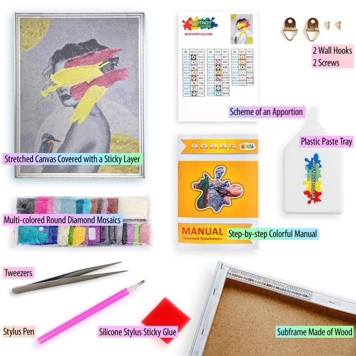 Set goblen cu diamante, cu sasiu, Abstract, 50x65 cm [2]