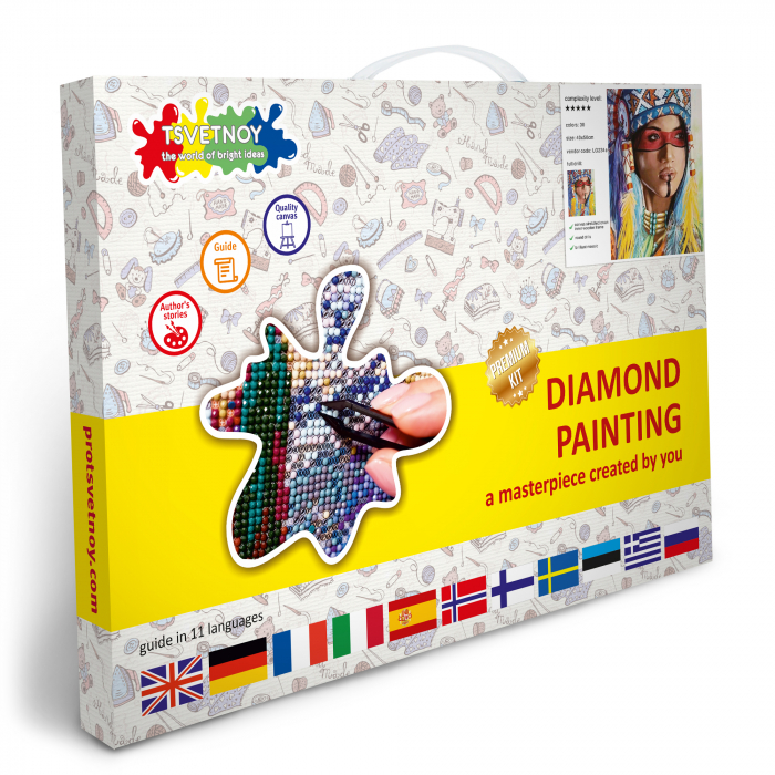 Goblen cu Diamante, cu sasiu, Amerindianca, 40x50 cm [6]