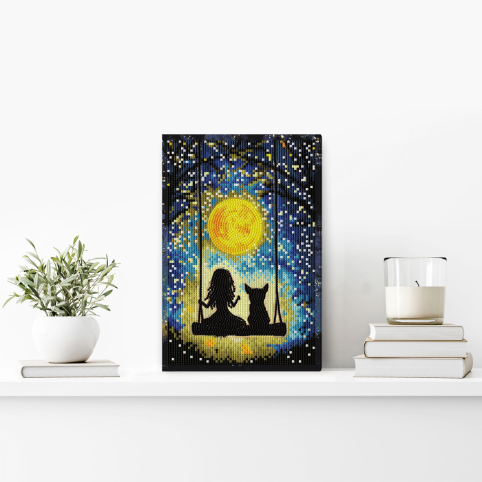 Set goblen cu diamante, cu sasiu, Vise sub clar de luna, 20x30 cm [5]