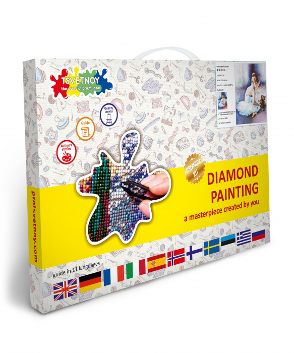 Set goblen cu diamante, cu sasiu, Balerina primii pasi [4]