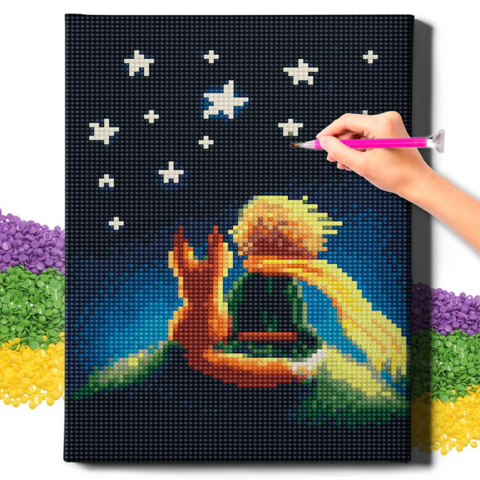 Set goblen cu diamante, cu sasiu, Micul print, 20x30 cm [2]